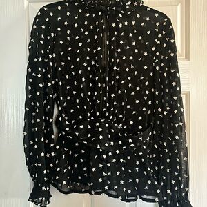 Women's Black Chiffon Top with top back